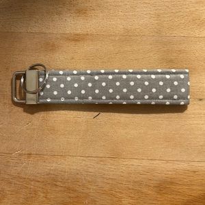 White Polka Dot Handmade Keychain